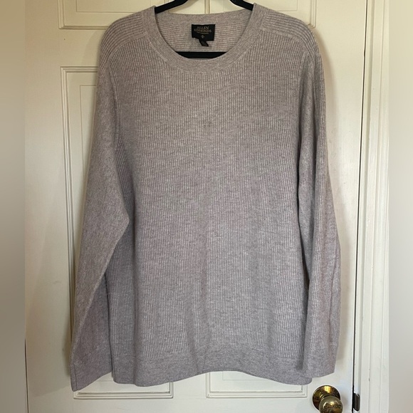 Allen Edmonds Wool Cashmere Sweater Pullover Men’s XXL Tan Fisherman Crewneck - Picture 1 of 12